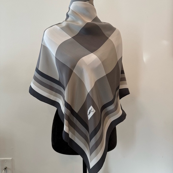 YSL Checkered Lightweight Silk Scarf - Picture 3 of 9